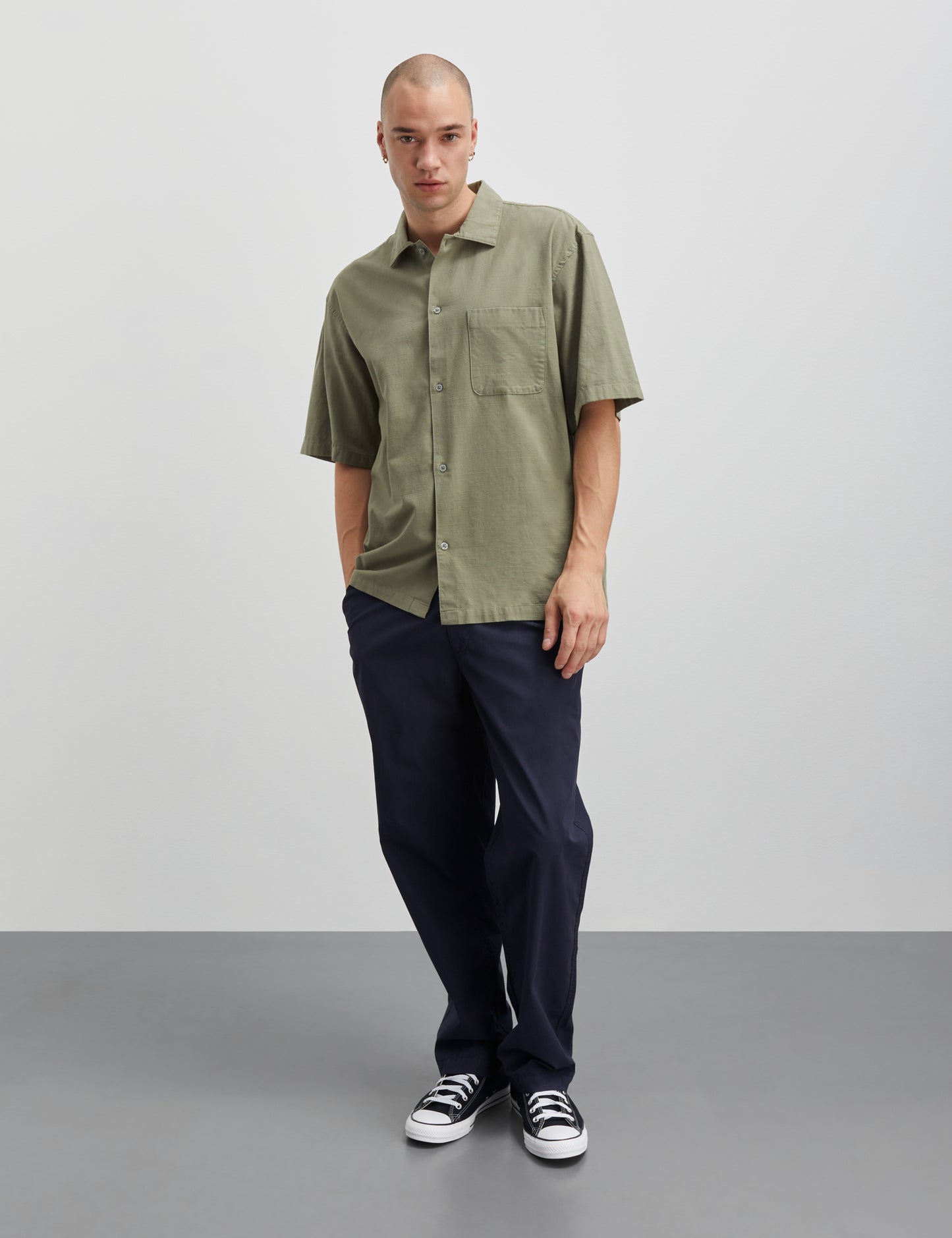 Grida Cotton Victor Shirt SS, Olive Night