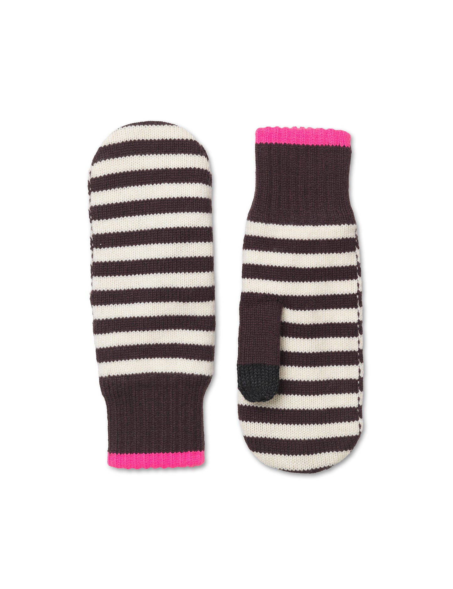 Work Wool Mio Mittens, Black Coffee/Winter White