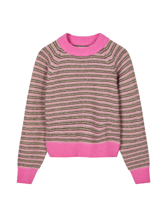 Stripey Martha Sweater, Carmine Rose Mix