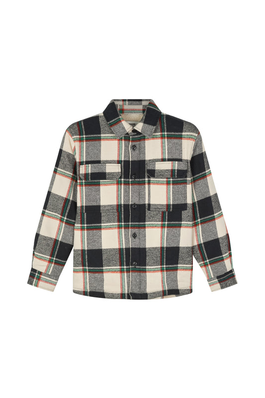 Flannel Teddy Seth Shirt, Black Check