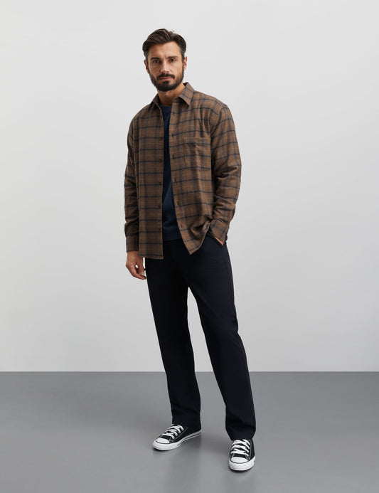 Alaska Flannel Check Sune Shirt, Desert Palm/Deep Well Check