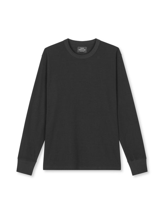 Waffle Laust Tee LS, Black