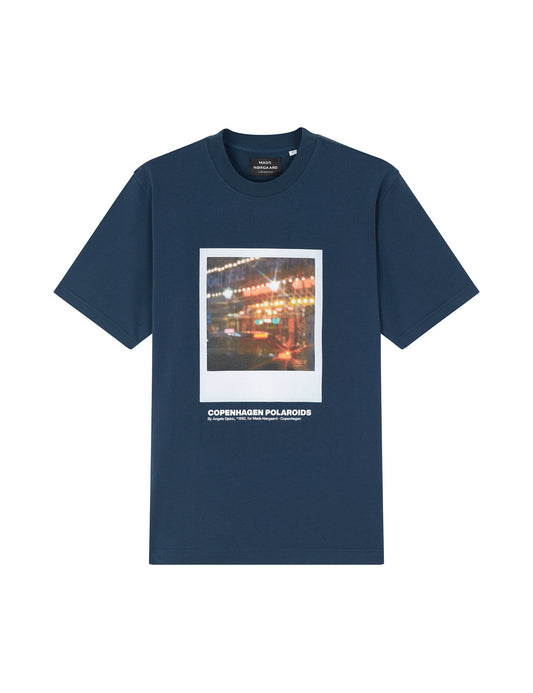 Cotton Jersey Frode Poloroide Tee, Midnight Navy