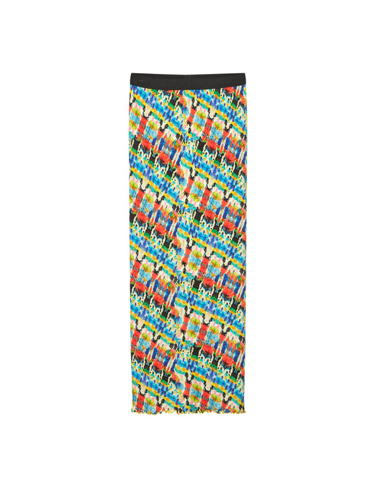 2x2 Cotton AOP Maxine Skirt, Blur Fleur AOP/Lemon Zest