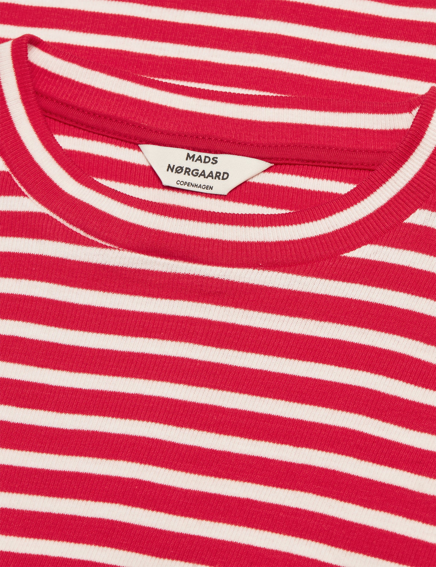 2x2 Cotton Stripe Tuba Tee LS, High Risk Red/White Alyssum