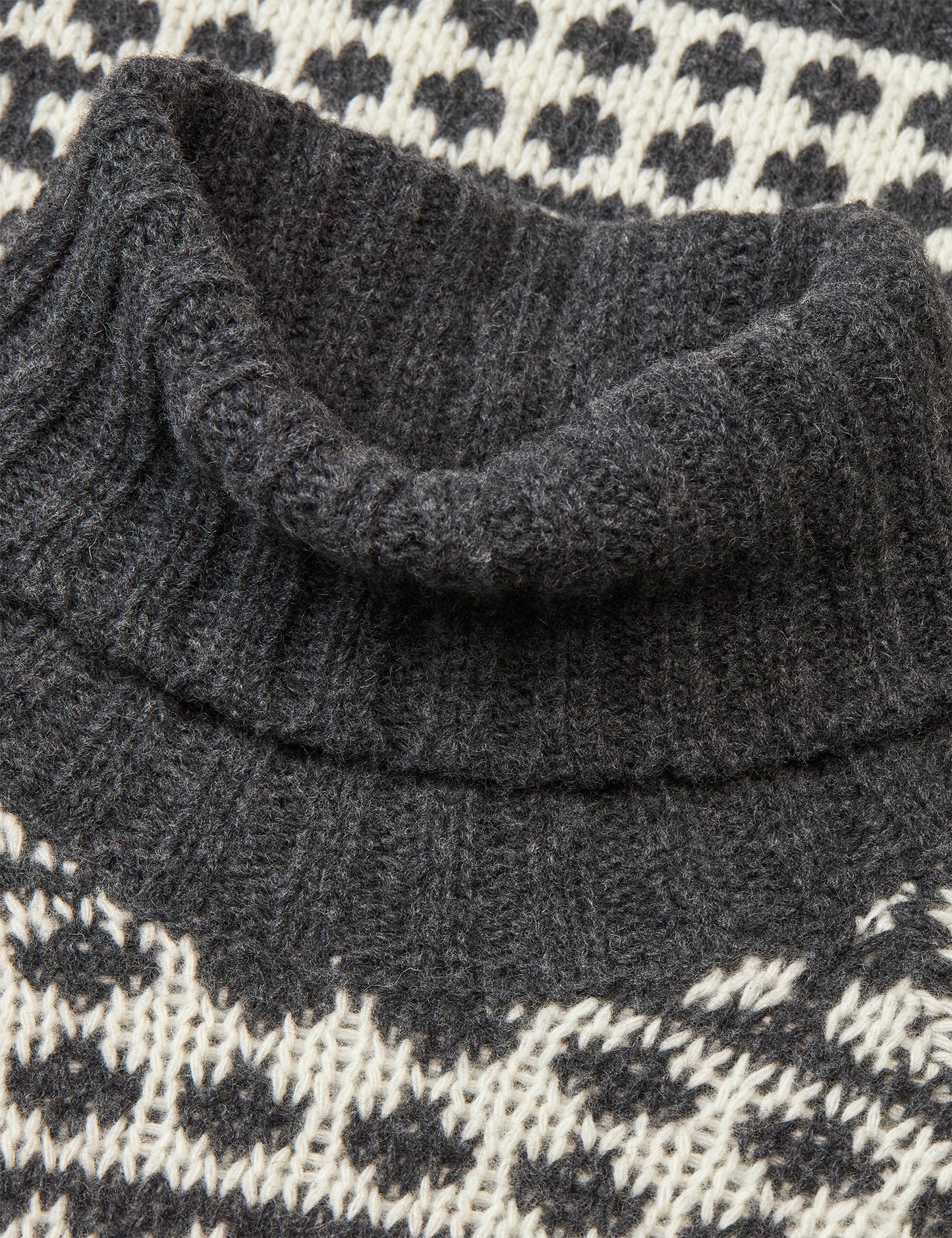 Recycled Iceland Kira Sweater, Dark Grey Melange/Winter White