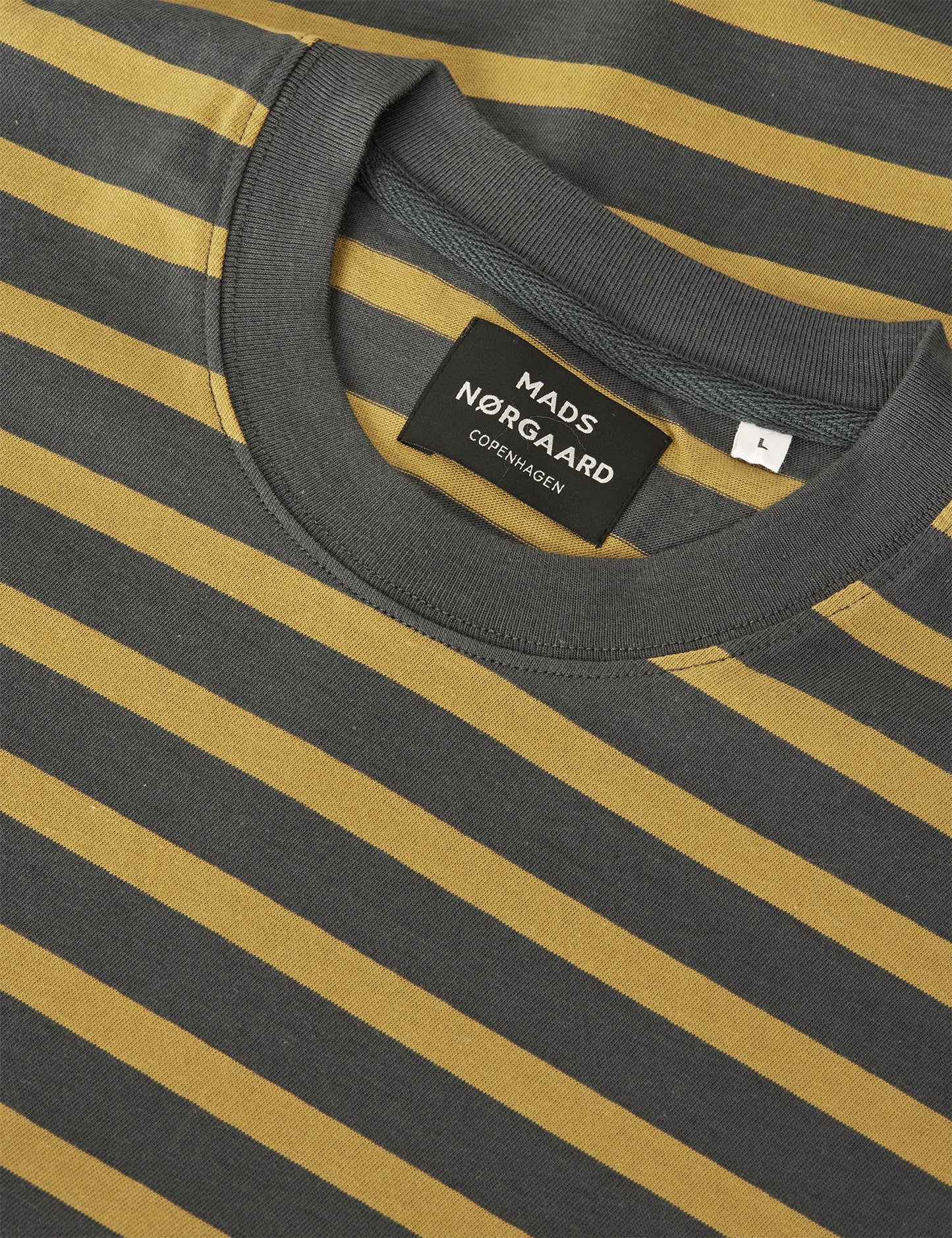 Cotton Jersey Stripe Frode Tee, Willow/Black Oyster