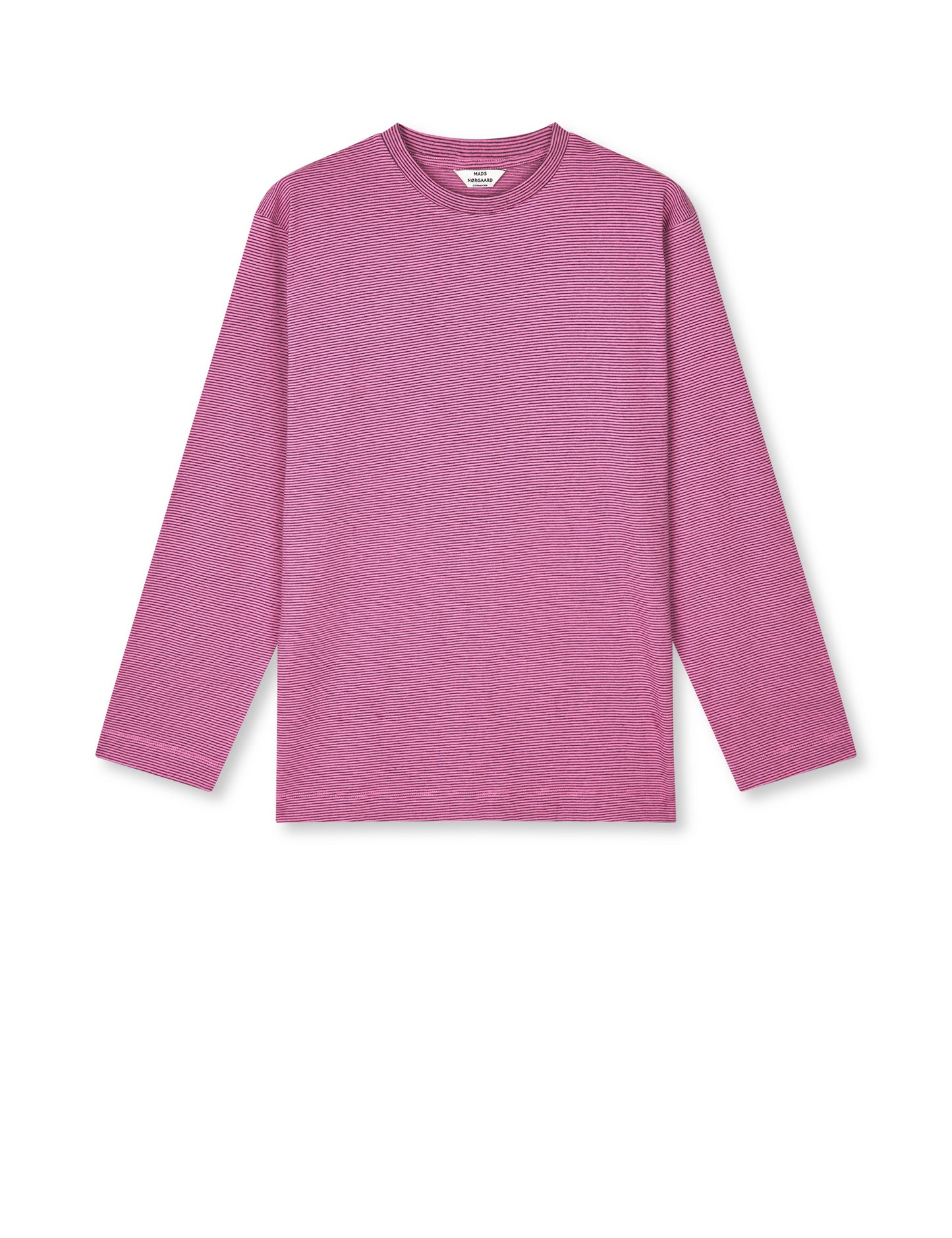 Crisp Jersey Jerry Tee LS, Carmine Rose/Black