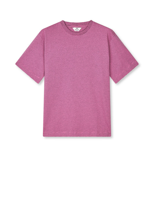 Crisp Jersey Dassel Tee, Carmine Rose/Black