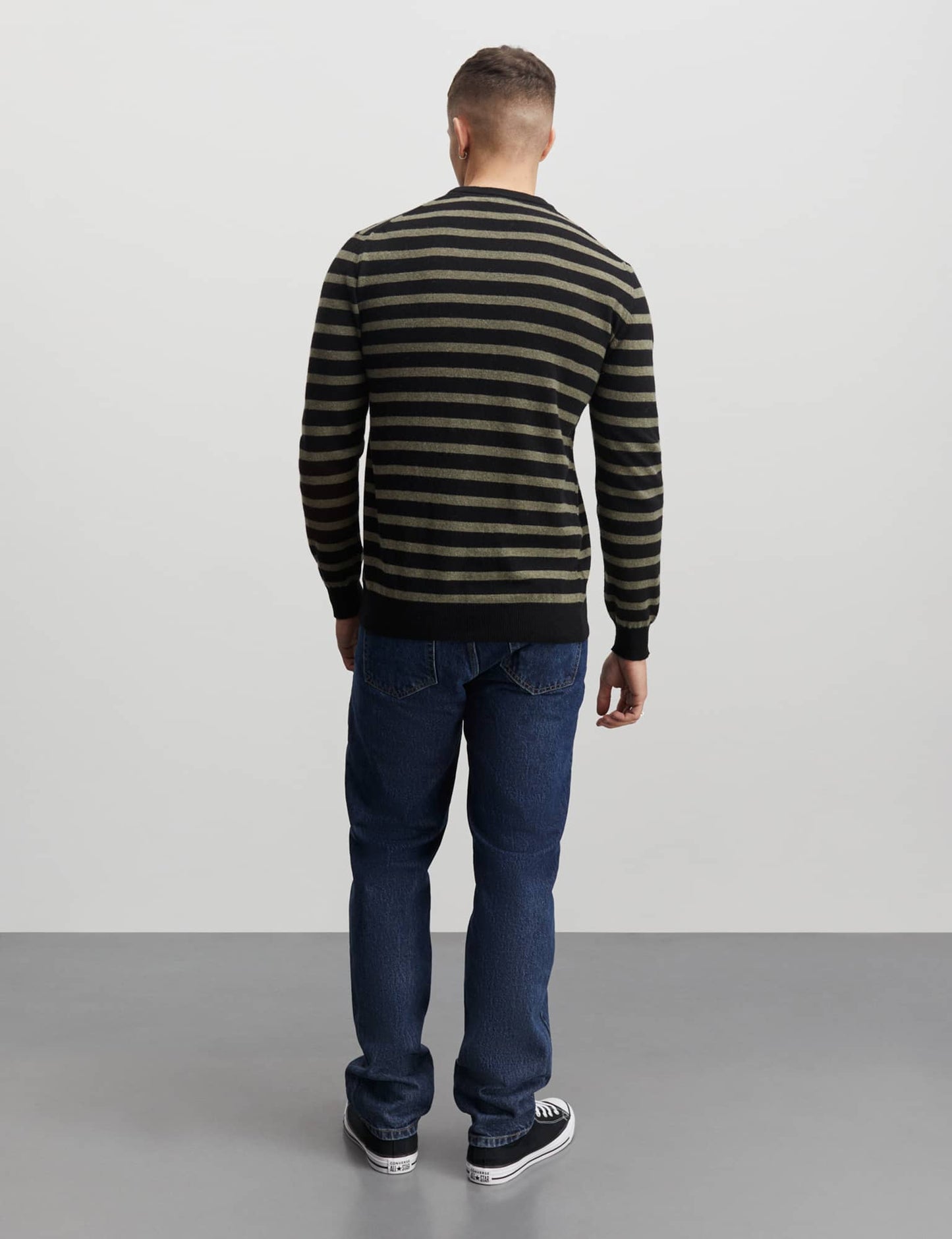 Eco Wool Karsten Stripe Knit, Kalamata/Jet Black