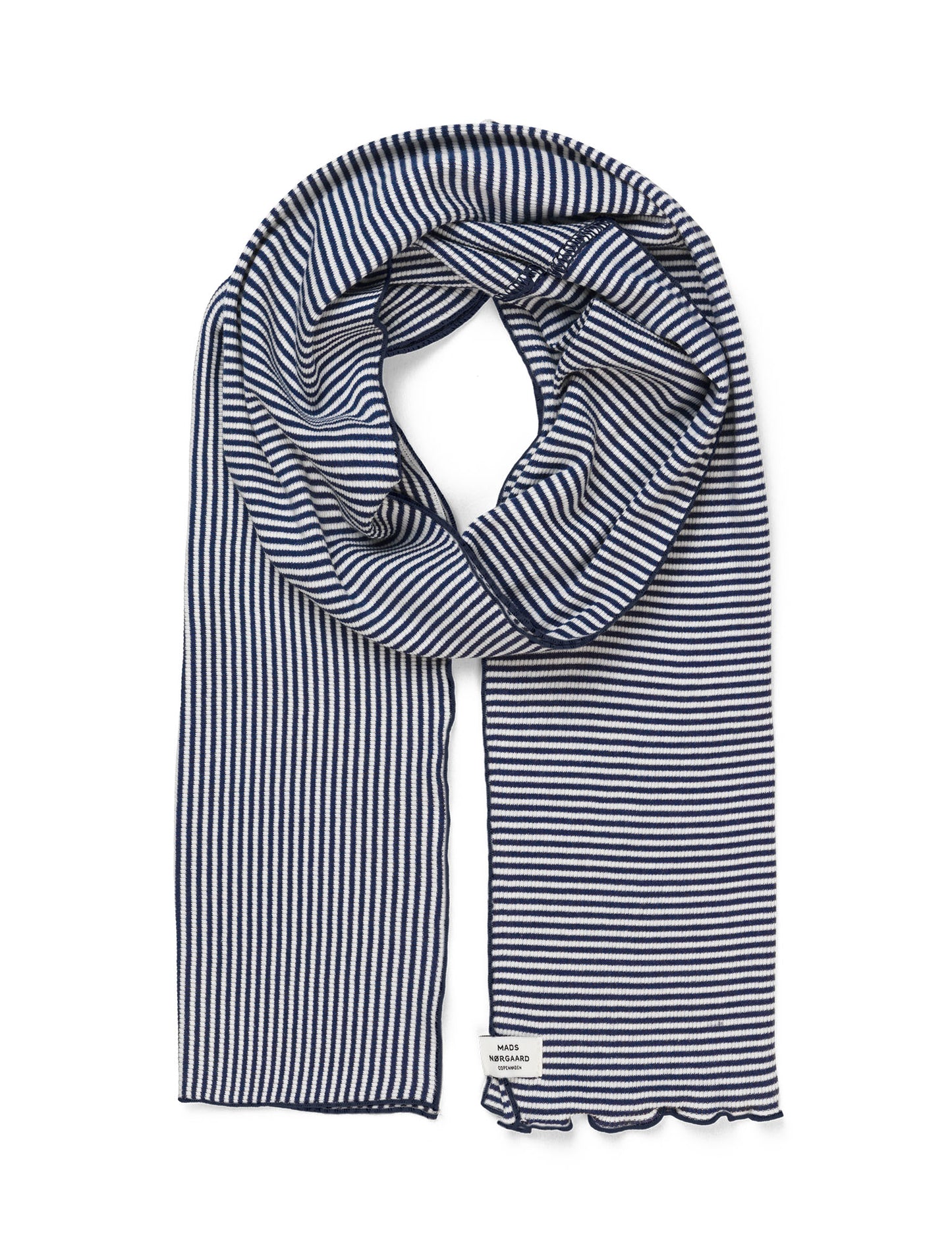 2x2 Cotton Stripe Thea Scarf, Parisian Night/Vanilla Ice