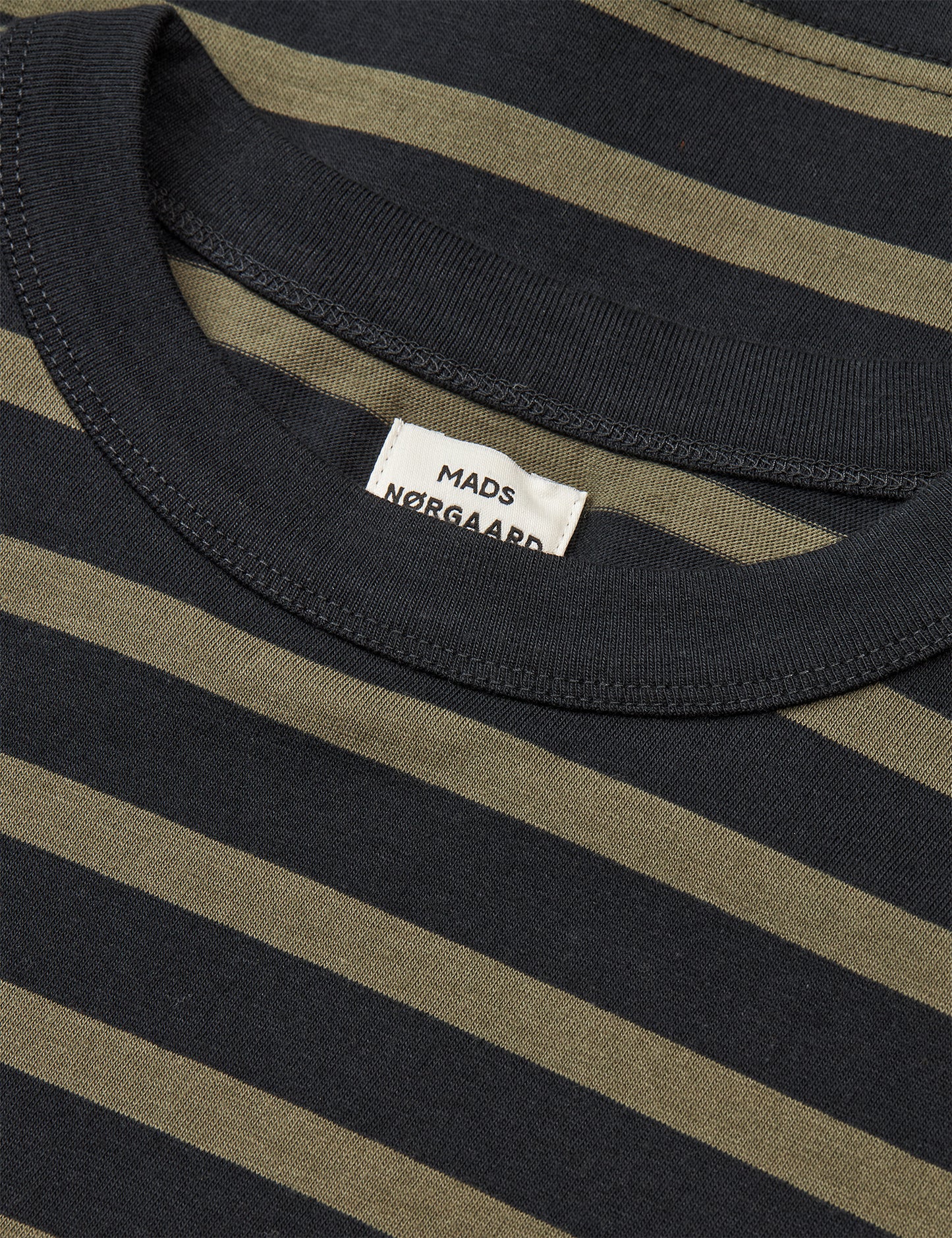 Cotton Jersey Stripe Carlito Tee LS, Kalamata/Jet Black