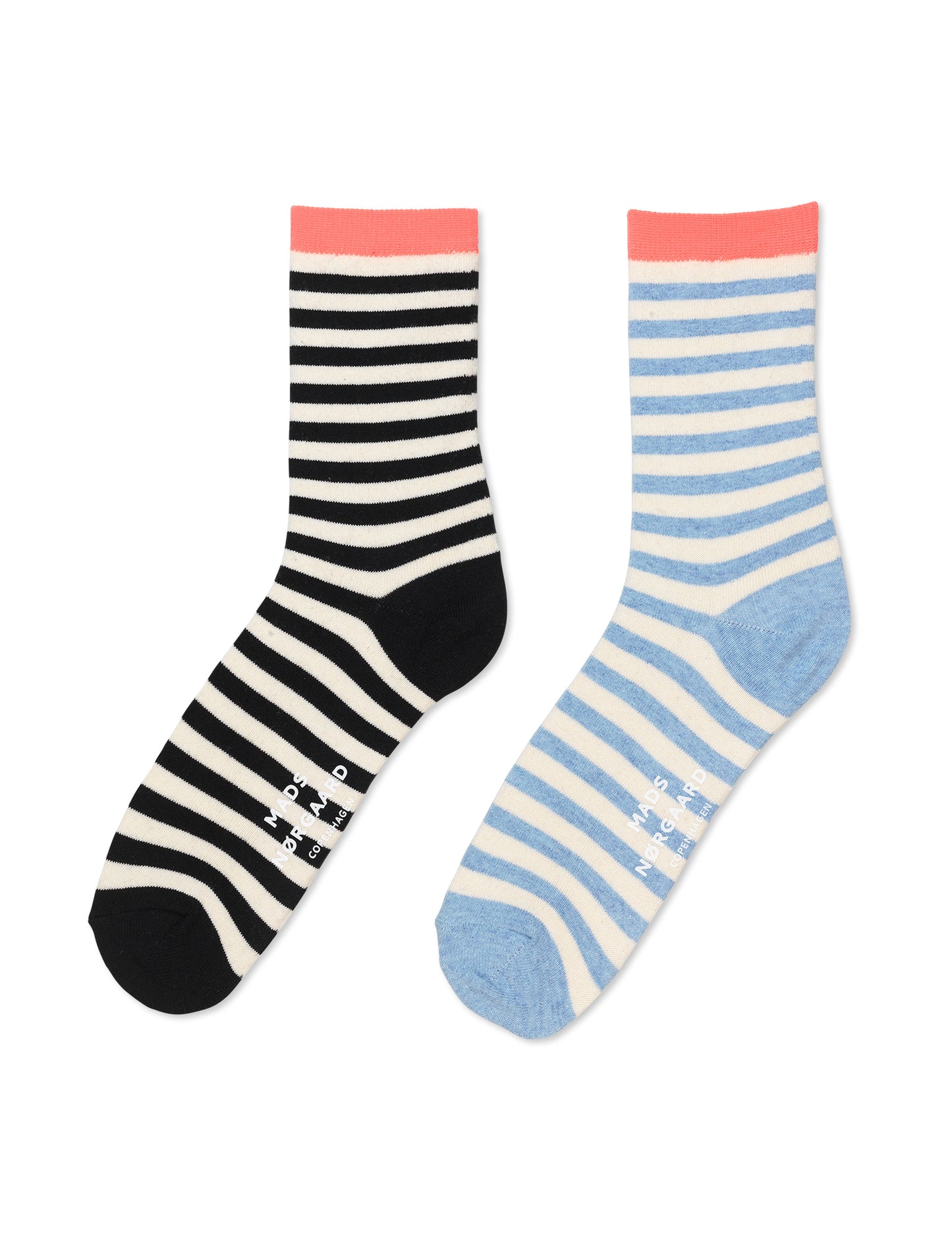 Sock Pair Stripe Mix, Black/Light Blue