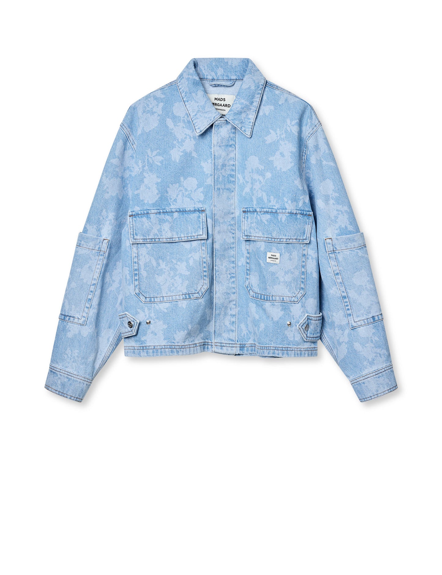 Art Denim Soleil Jacket, Light Denim/Ink Flower AOP