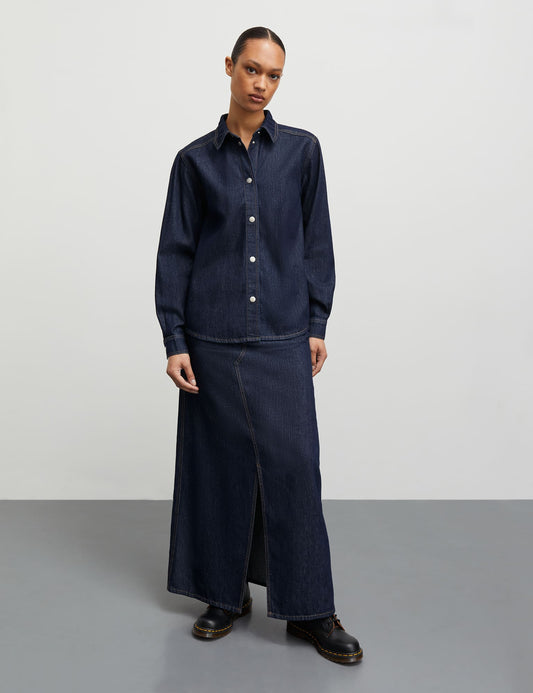 Cosy Denim Ketty Skirt, Dark Indigo