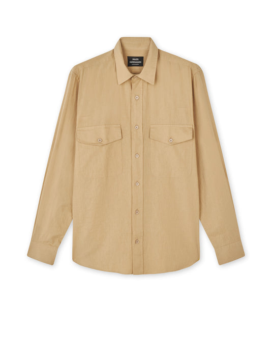 Cotton Linen Sune Officer Shirt, Trench Coat