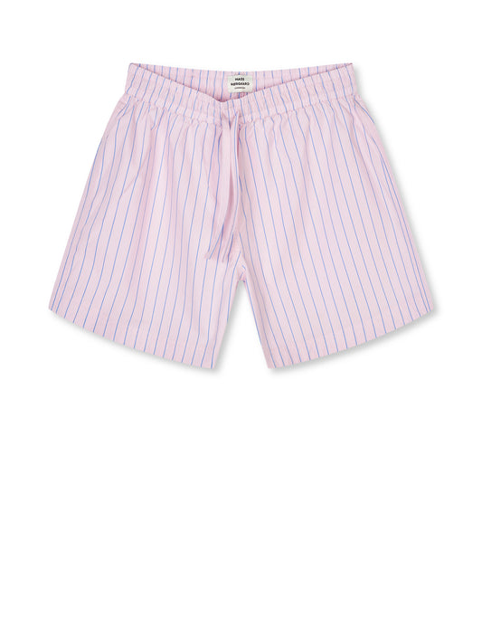 Crisp Poplin Pio Shorts, Pinstripe/Parfait Pink