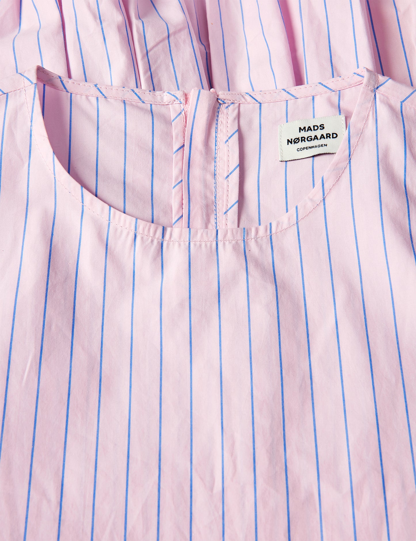 Crisp Poplin Drastina Dress, Pinstripe/Parfait Pink