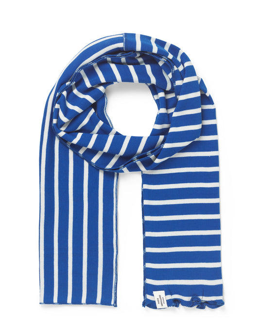 2x2 Cotton Stripe Thea Scarf, Surf The Web/Vanilla Ice