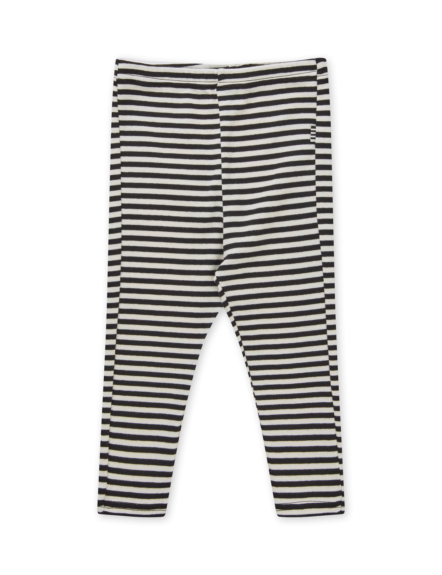 Soft Duo Striped Pumini Leggins, Black/Vanilla Ice