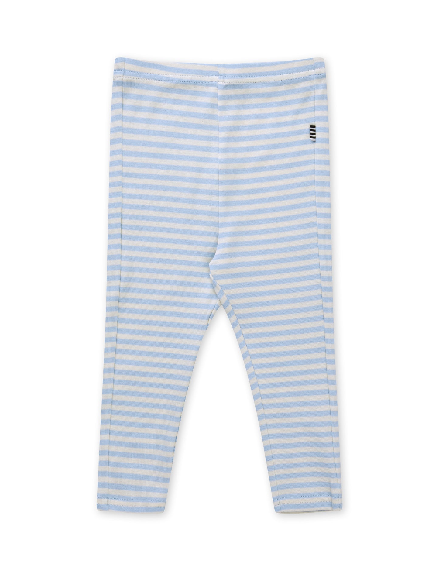 Soft Duo Striped Pumini Leggins, Cashmere Blue/Vanilla Ice