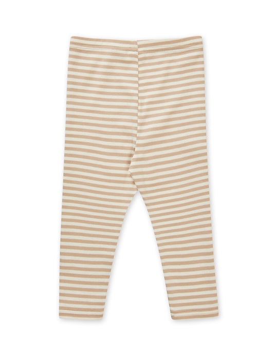 Soft Duo Striped Pumini Leggins, Oxford Tan/ Vanilla Ice