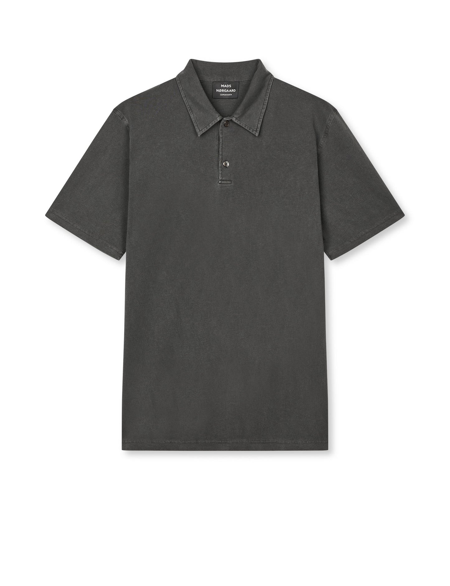 Cotton Jersey Pigment Dye Polo Shirt, Black