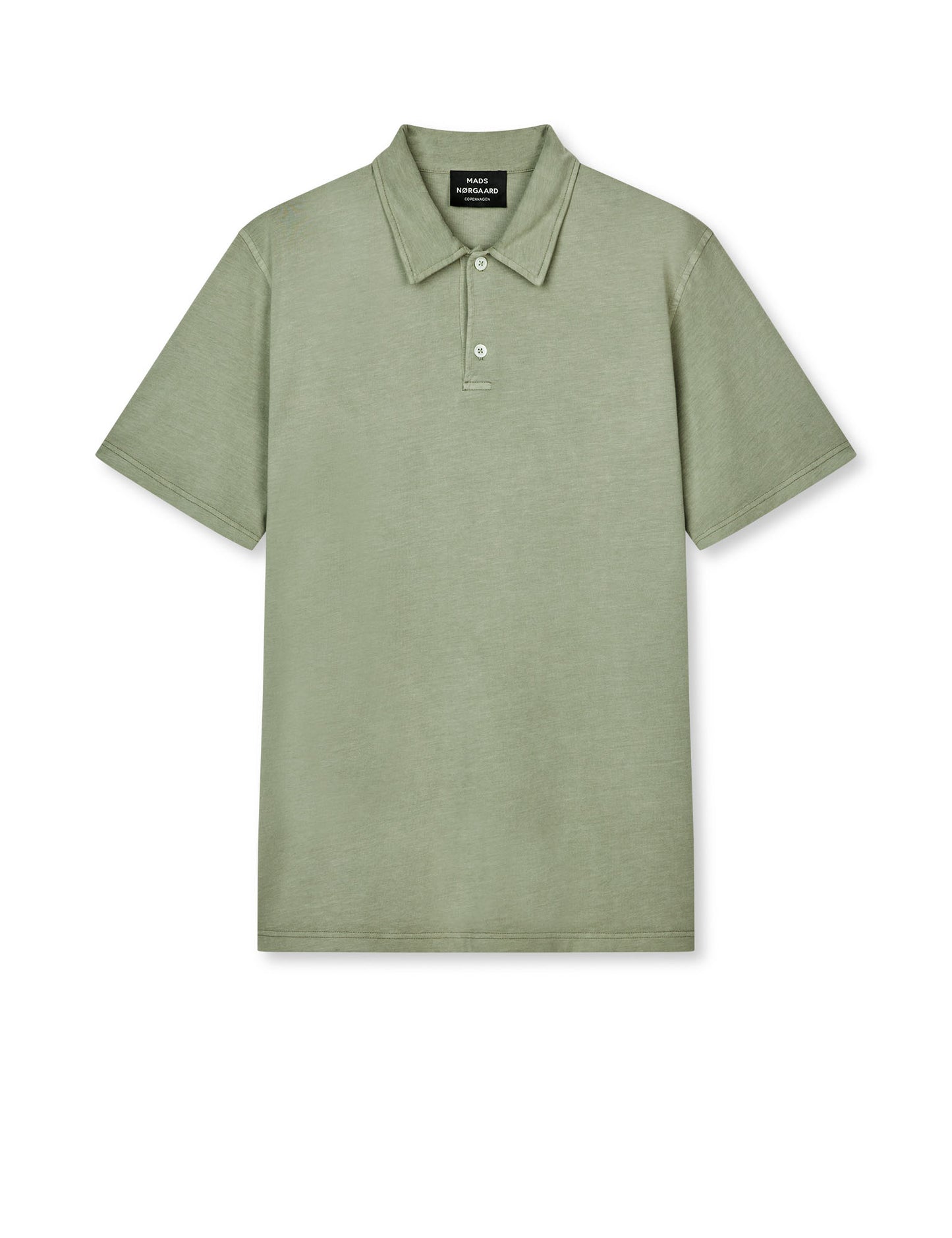 Cotton Jersey Pigment Dye Polo Shirt, Oil Green