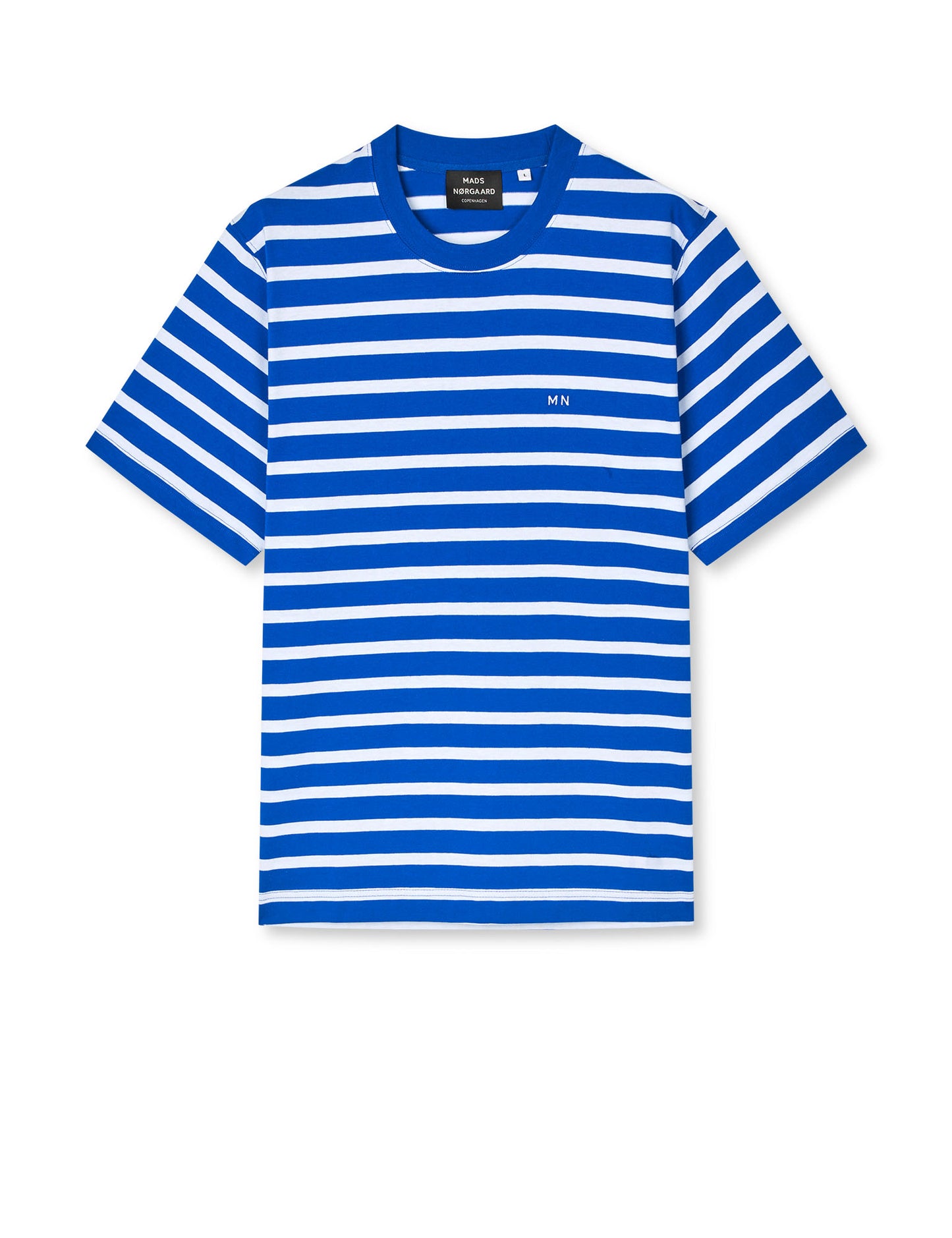 Cotton Jersey Stripe Frode Tee, Surf The Web/White