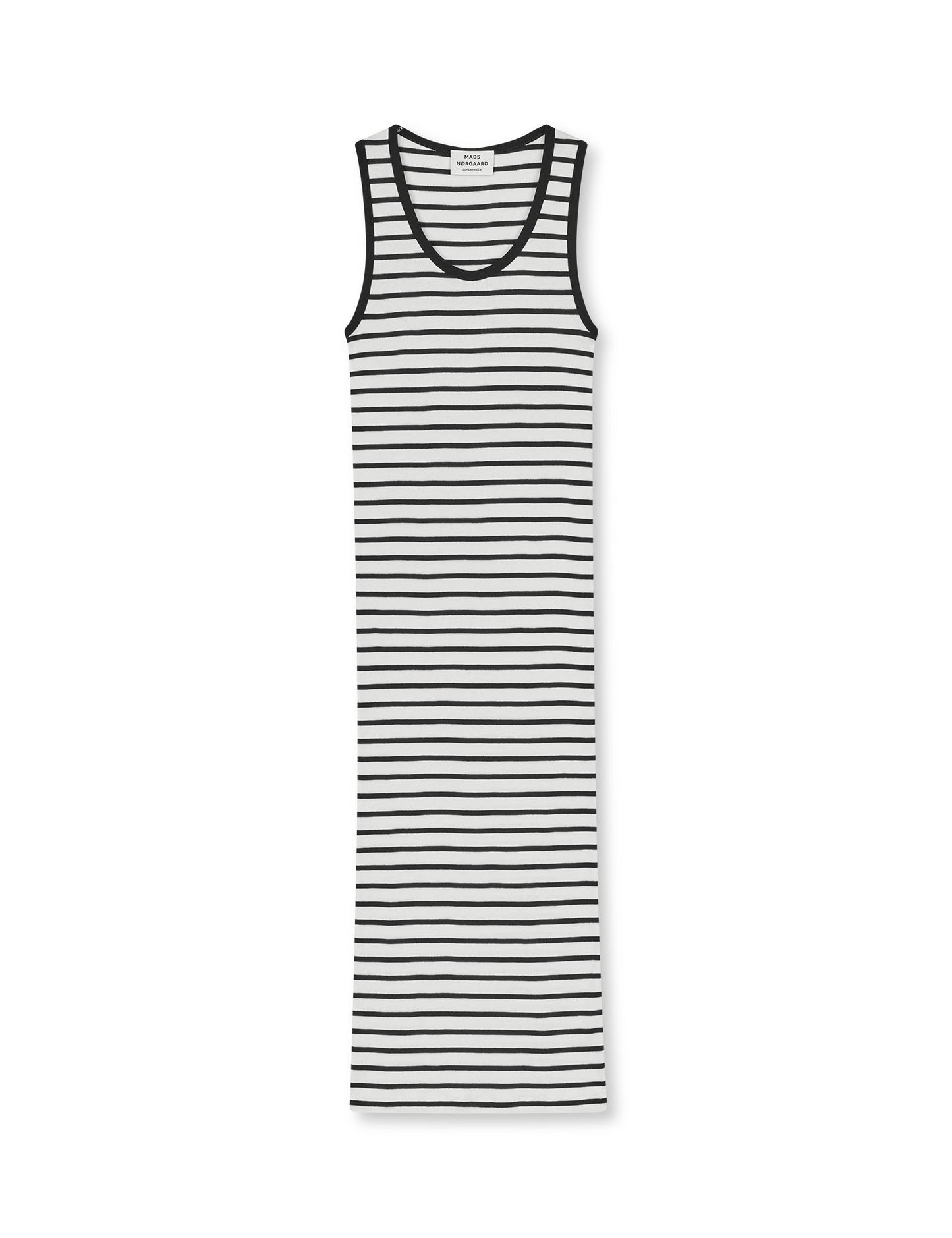 2x2 Cotton Stripe Ama Dress, Vanilla Ice/Black