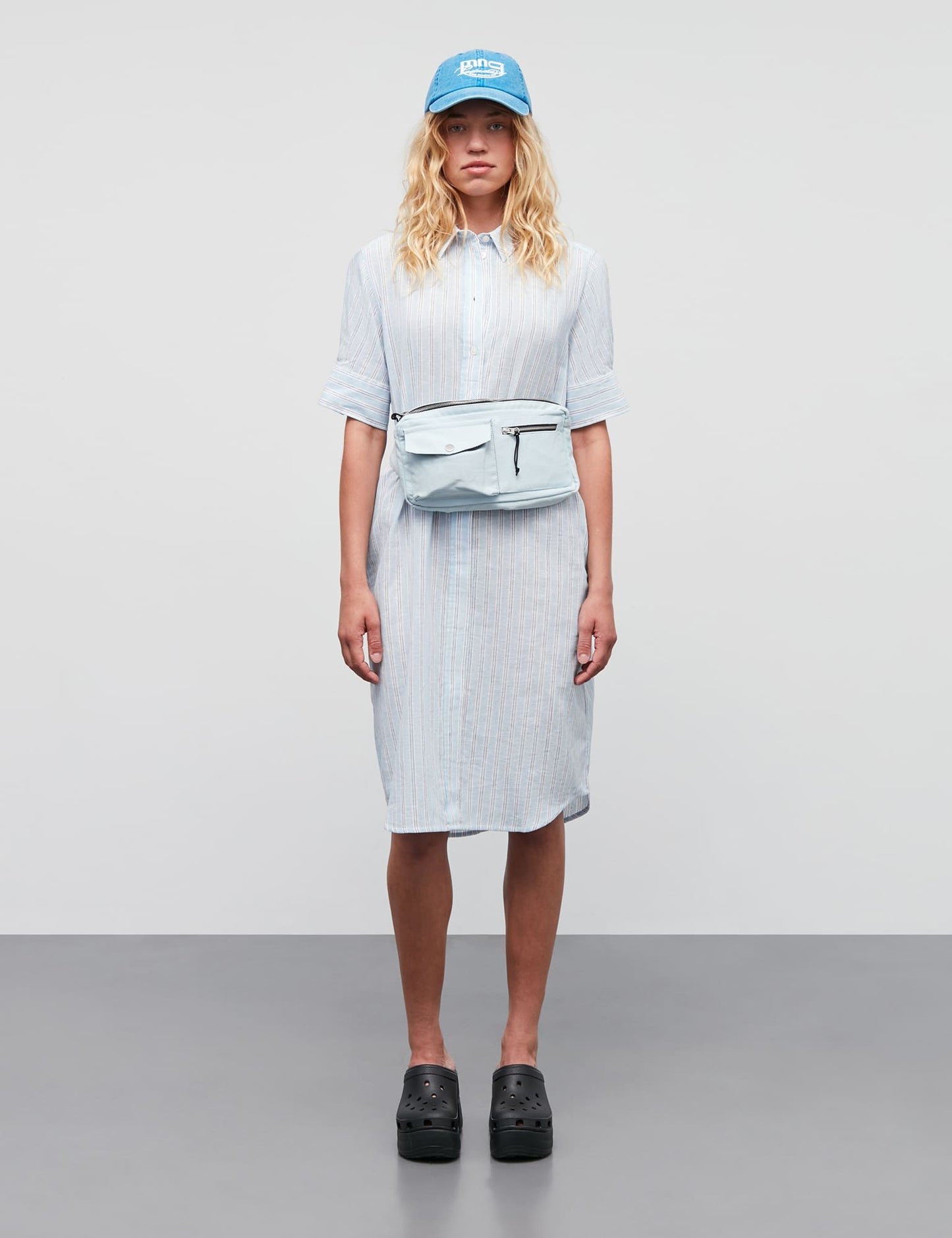 Colin YD Nina Dress, Pinstripe/Powder Blue
