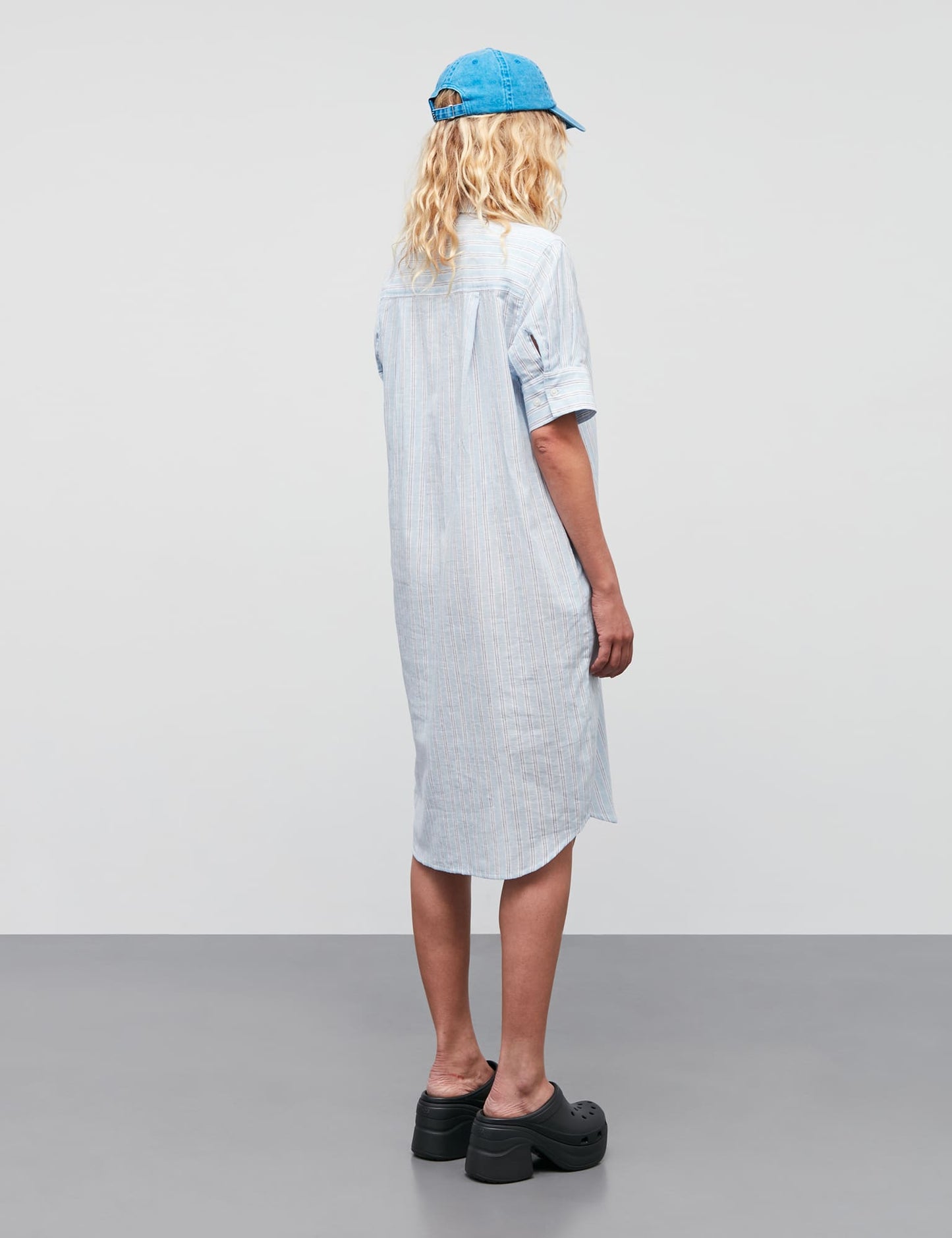 Colin YD Nina Dress, Pinstripe/Powder Blue
