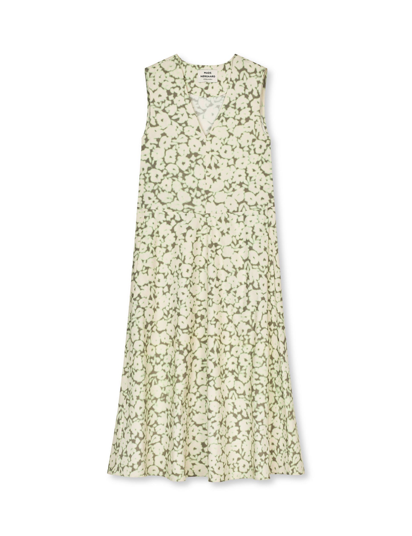 Poplinea Emsa AOP Dress, Shadow Lime Flower