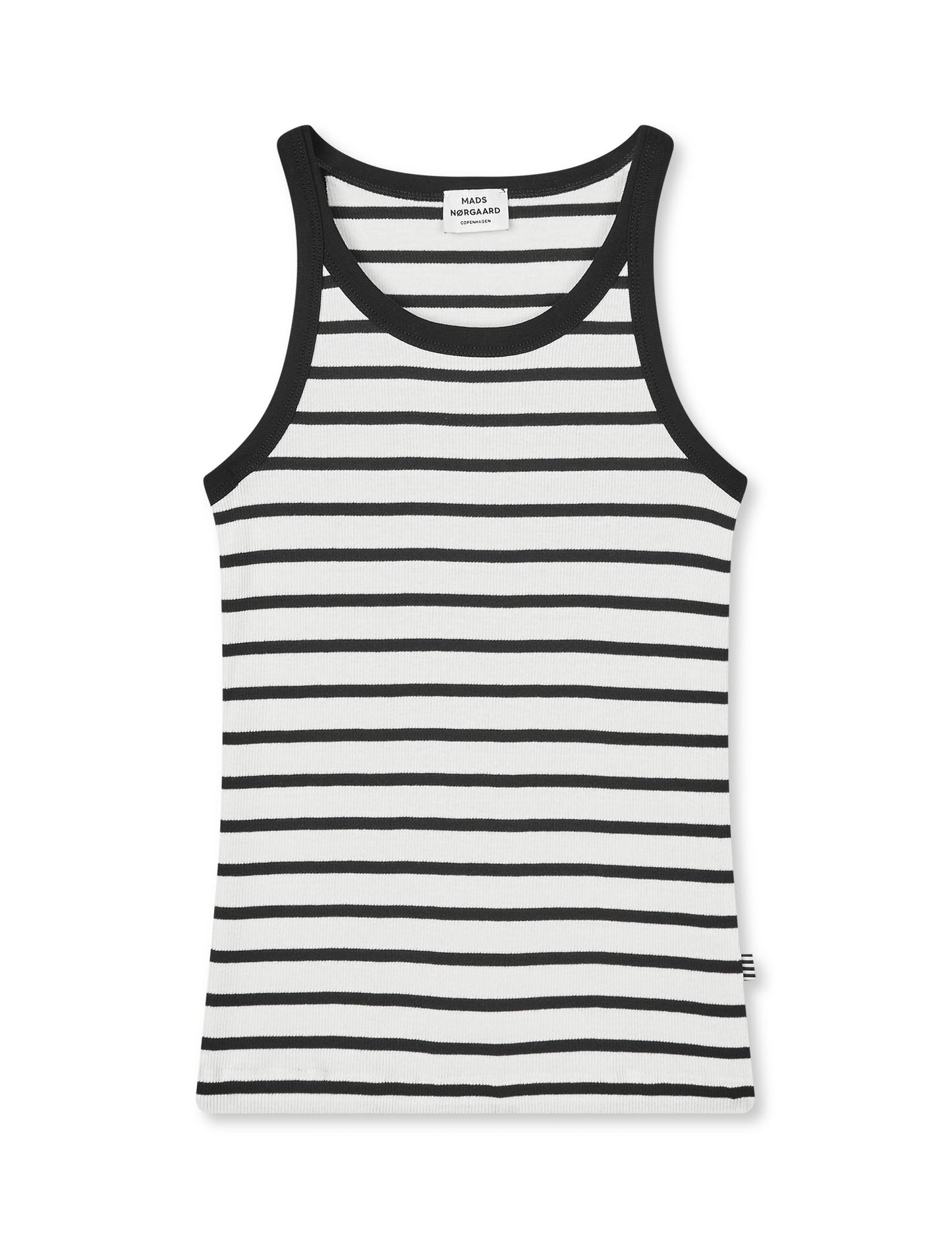 2x2 Cotton Stripe Carinila Top, Vanilla Ice/Black