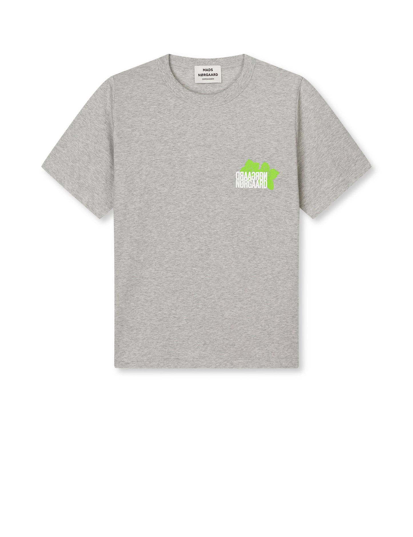 Single Cotton Grace Tee, Mid Grey Melange