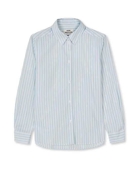 Poplinda Crane Shirt, Pinstripe/Cashmere Blue