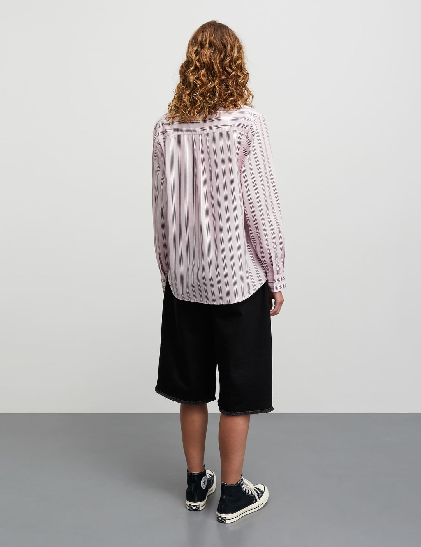 Poplinda Crane Shirt, Pinstripe/Parfait Pink