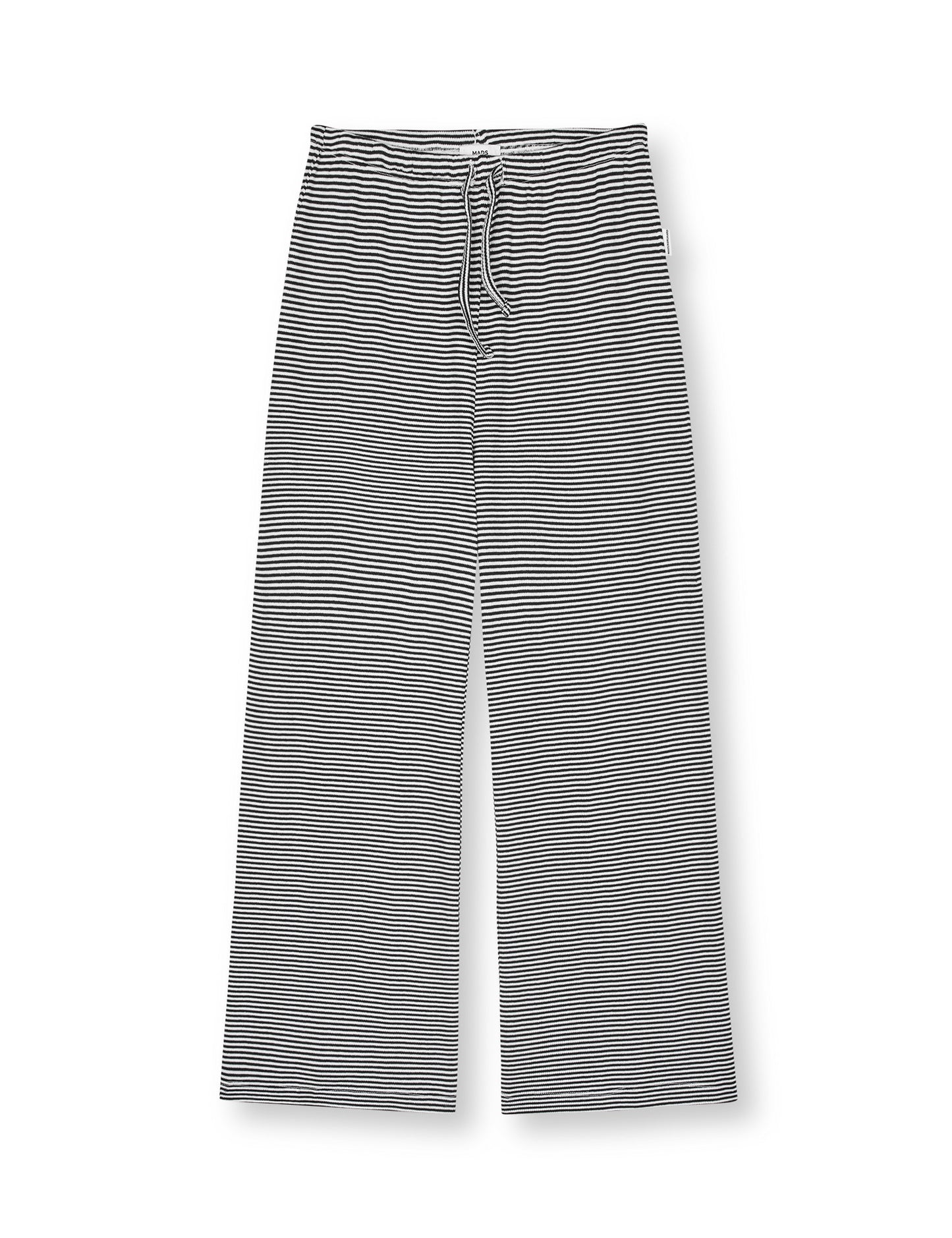 2x2 Cotton Stripe Verona Pants, Black/Vanilla Ice