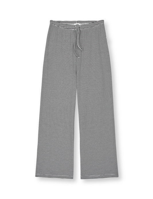 2x2 Cotton Stripe Verona Pants, Black/Vanilla Ice