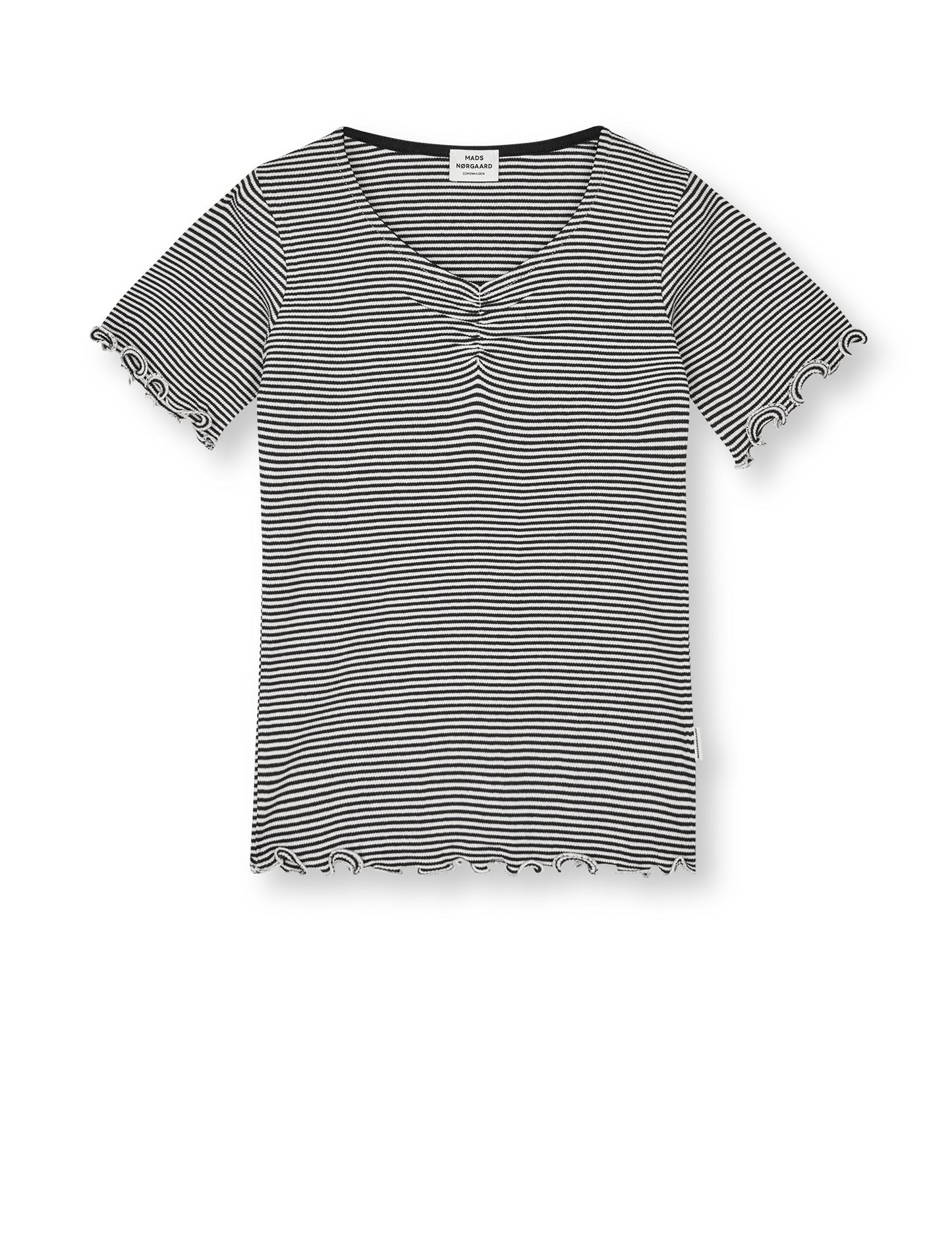 2x2 Cotton Stripe Tiki Tee, Black/Vanilla Ice