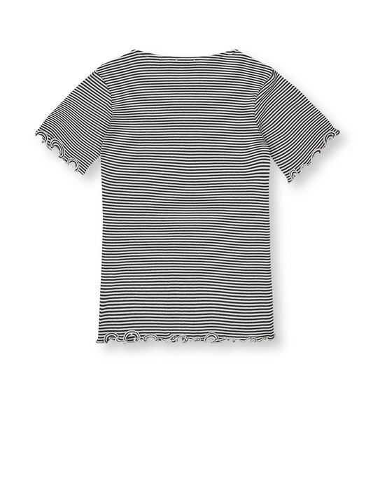 2x2 Cotton Stripe Tiki Tee, Black/Vanilla Ice