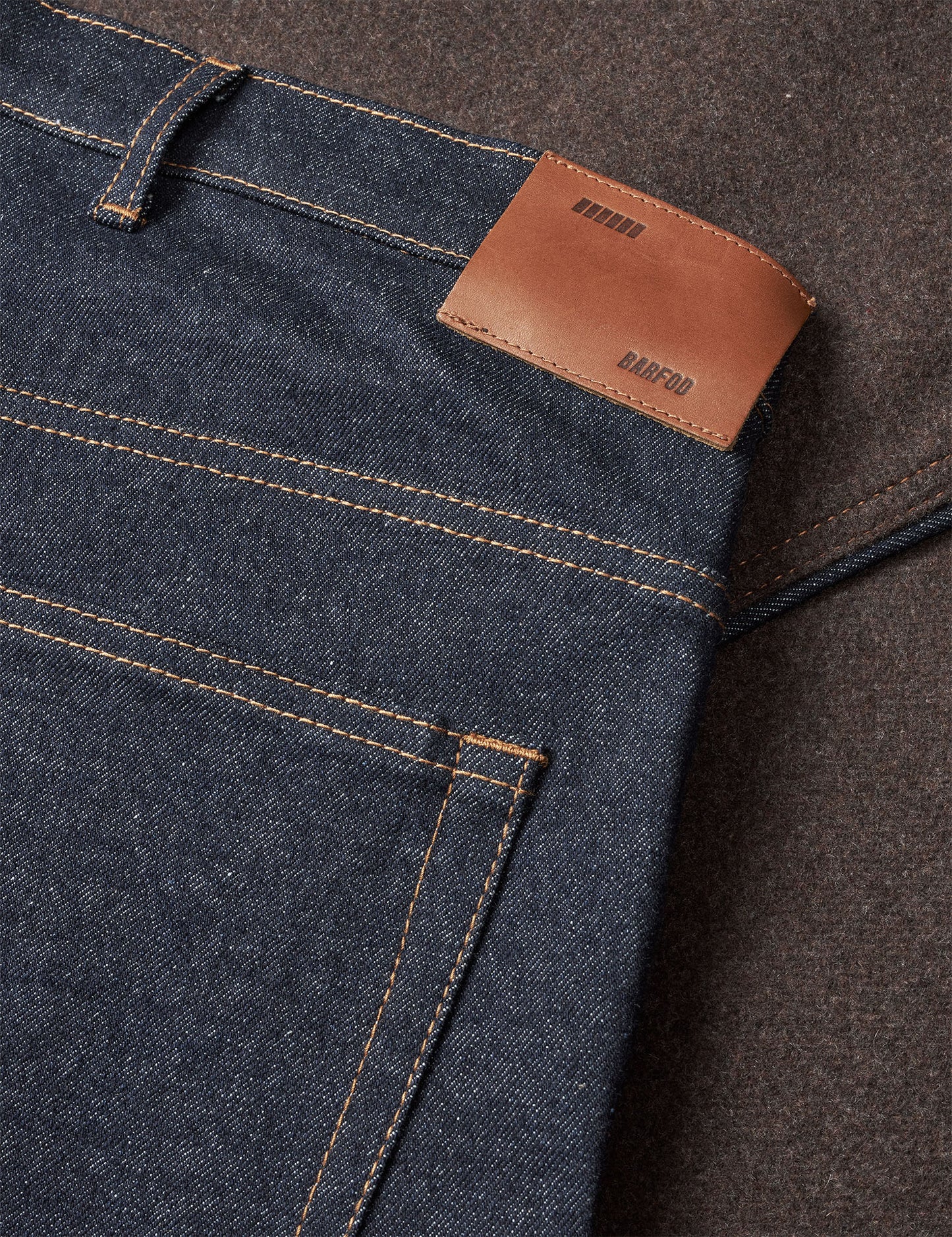 MB 50/50 Baggy Jeans, Raw/Brown