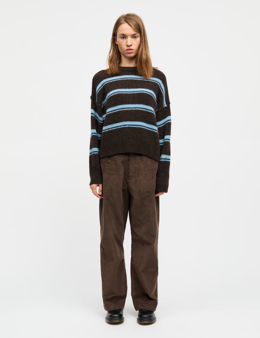 Alpaca Murphy Sweater, Demitasse/Frozen Fjord