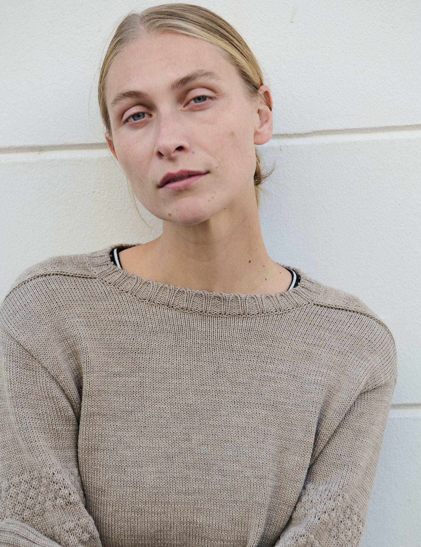 Wool Karoline Sweater, Beige Melange