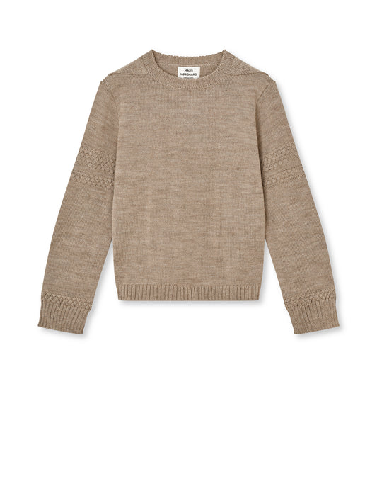 Wool Karoline Sweater, Beige Melange
