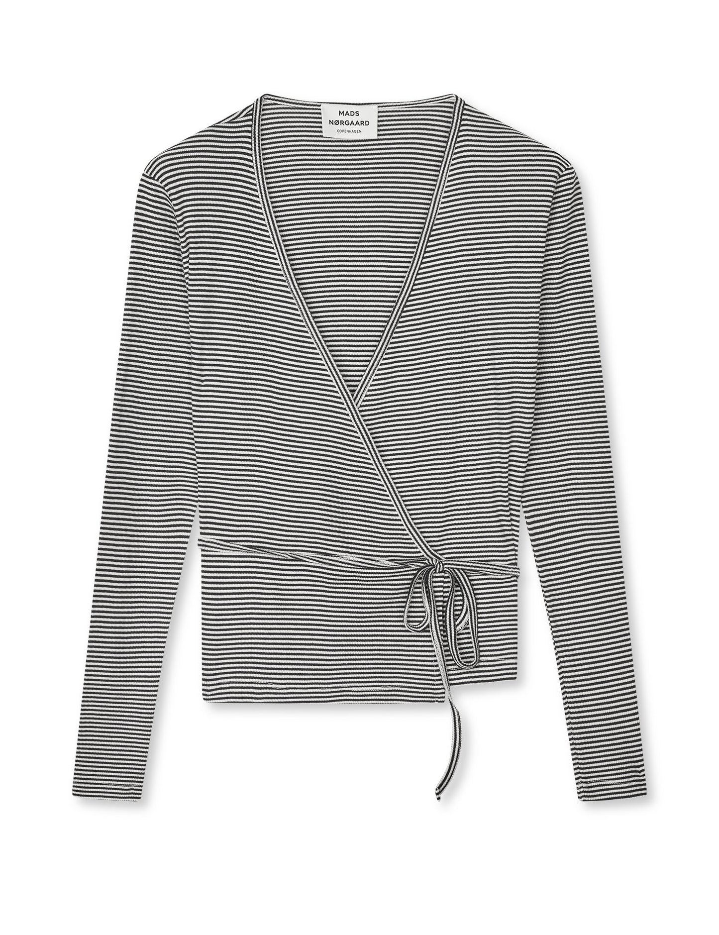 2x2 Cotton Stripe Susi LS Top, Black/Vanilla Ice