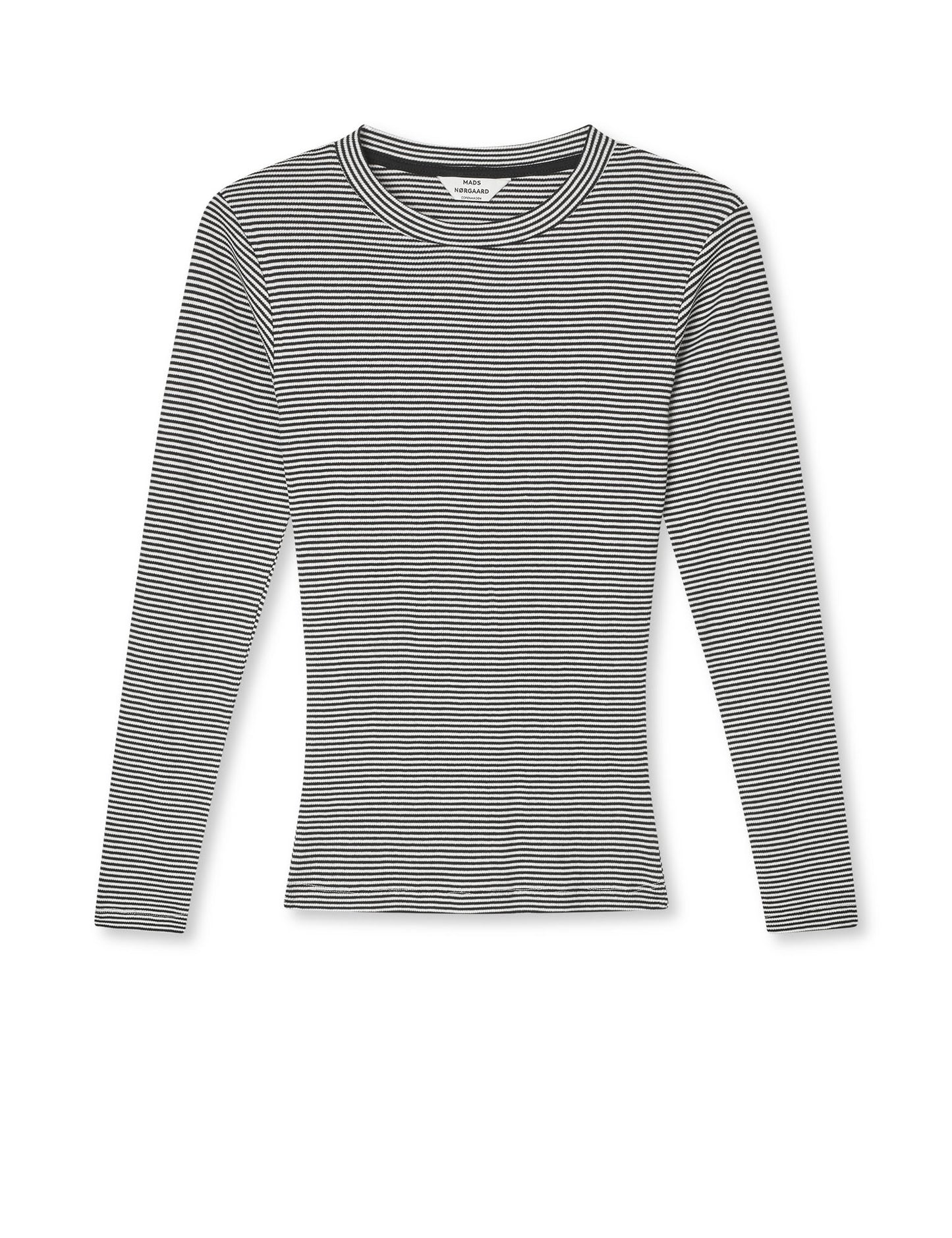 2x2 Cotton Stripe Tuba Tee LS, Black/Vanilla Ice