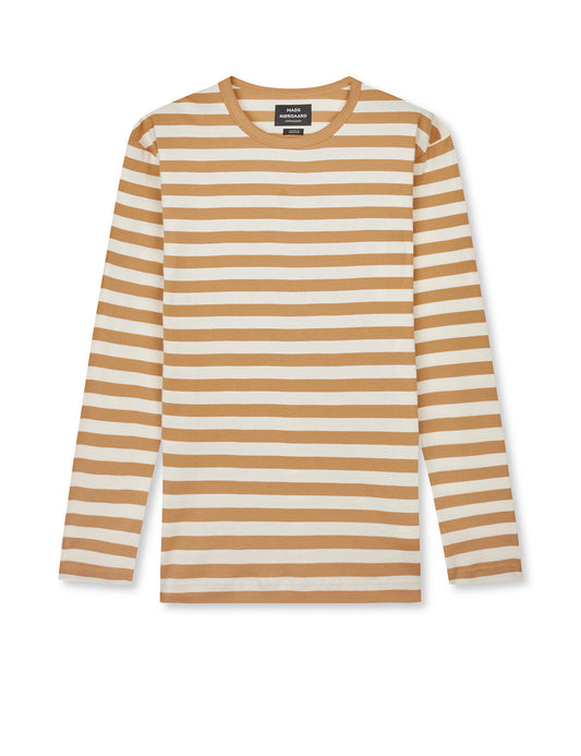 Midi Rib Tobias Tee LS, Seedpearl/Ermine