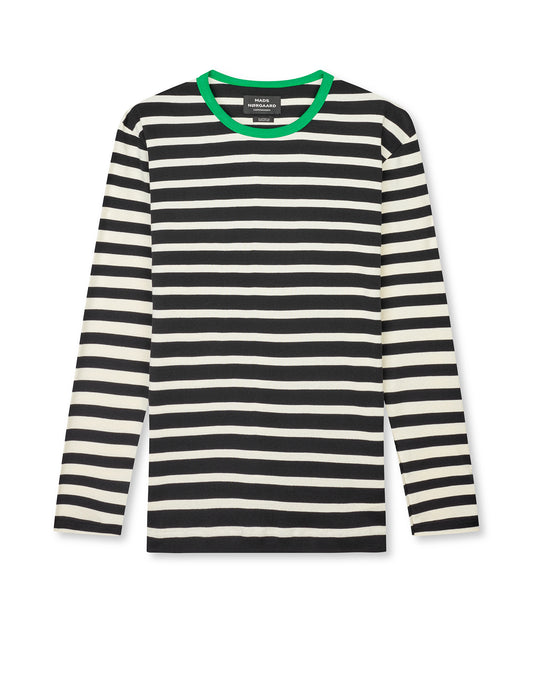 Trio Rib Tobias Tee LS, Black/Seedpearl/Verdant Green