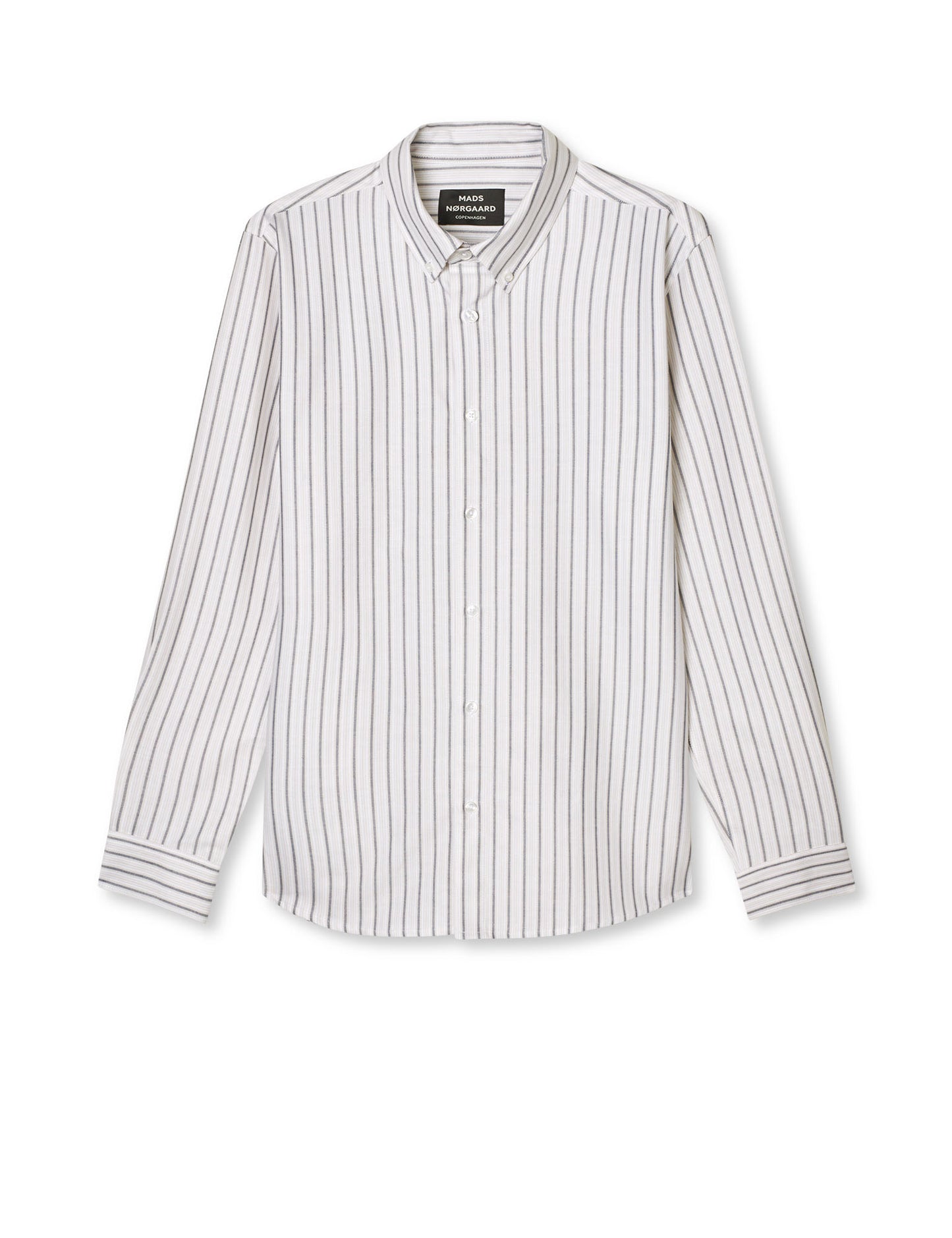 Cotton Oxford Sune Stripe Shirt BD FAV, White/Parisian Night/Rainy Day